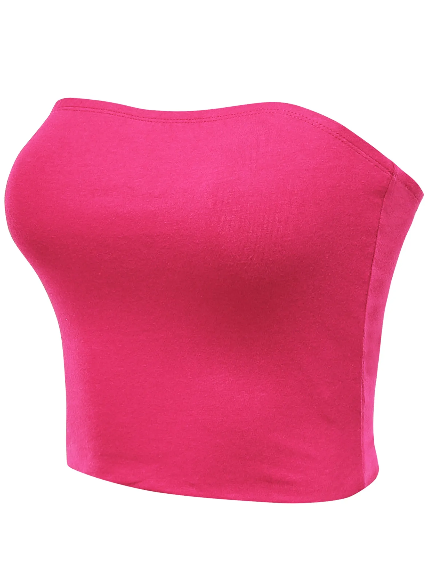 Women's Strapless Bandeau Double Layered Basic Casual Tube Top (FWT1002)