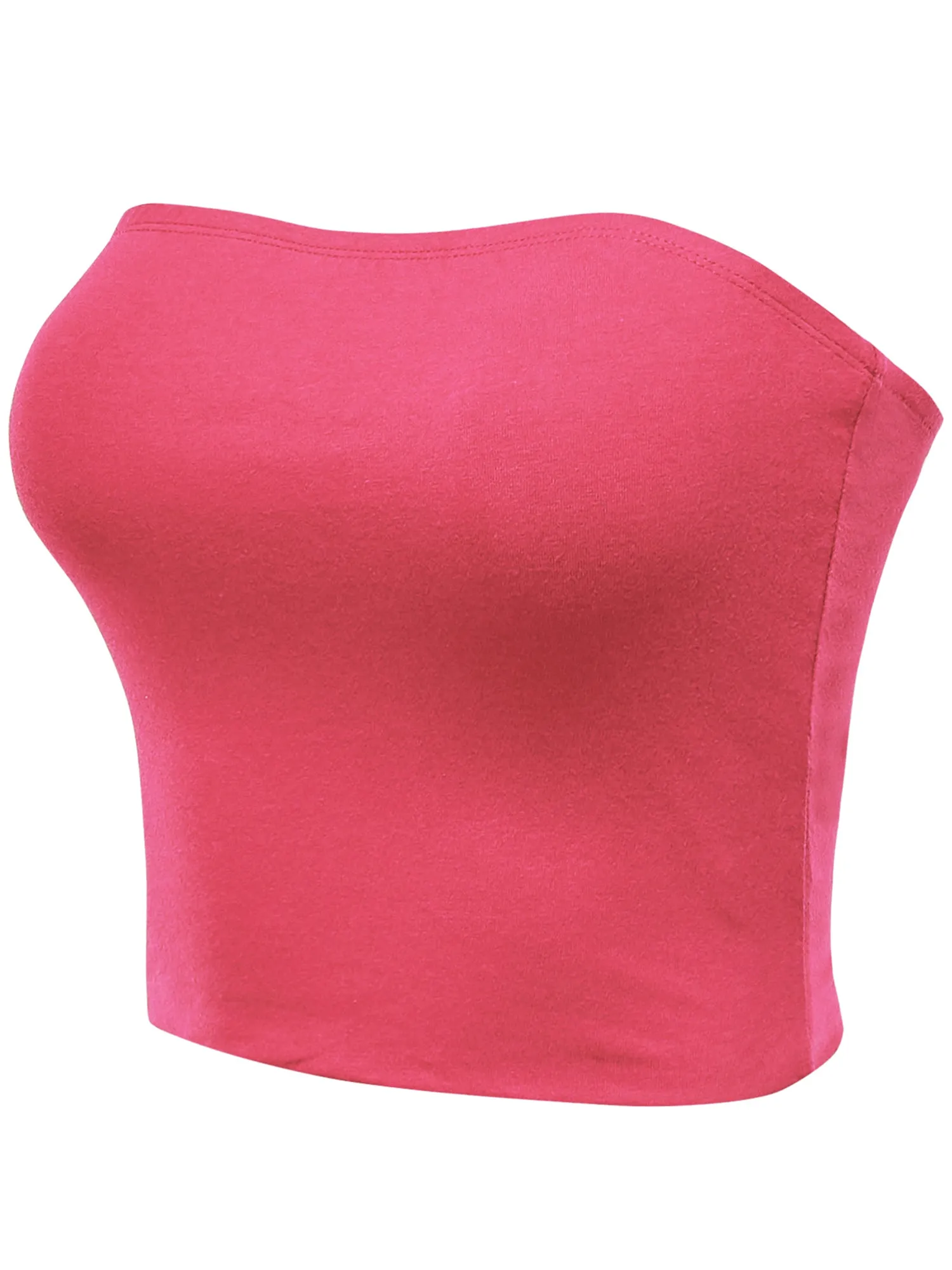 Women's Strapless Bandeau Double Layered Basic Casual Tube Top (FWT1002)