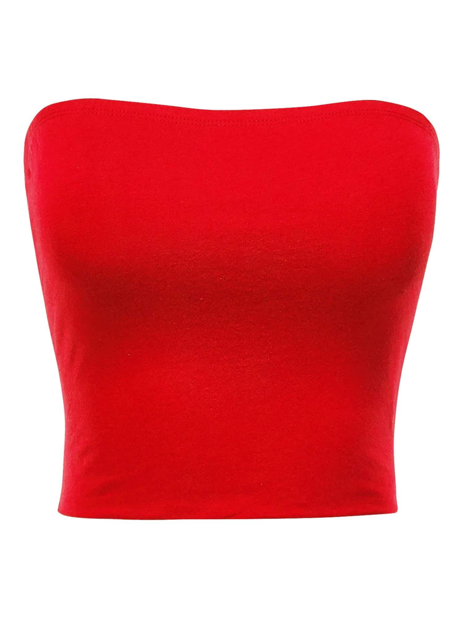 Women's Strapless Bandeau Double Layered Basic Casual Tube Top (FWT1002)