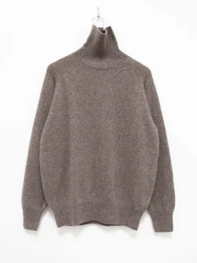 Wool Yak Turtleneck Knit - Greige