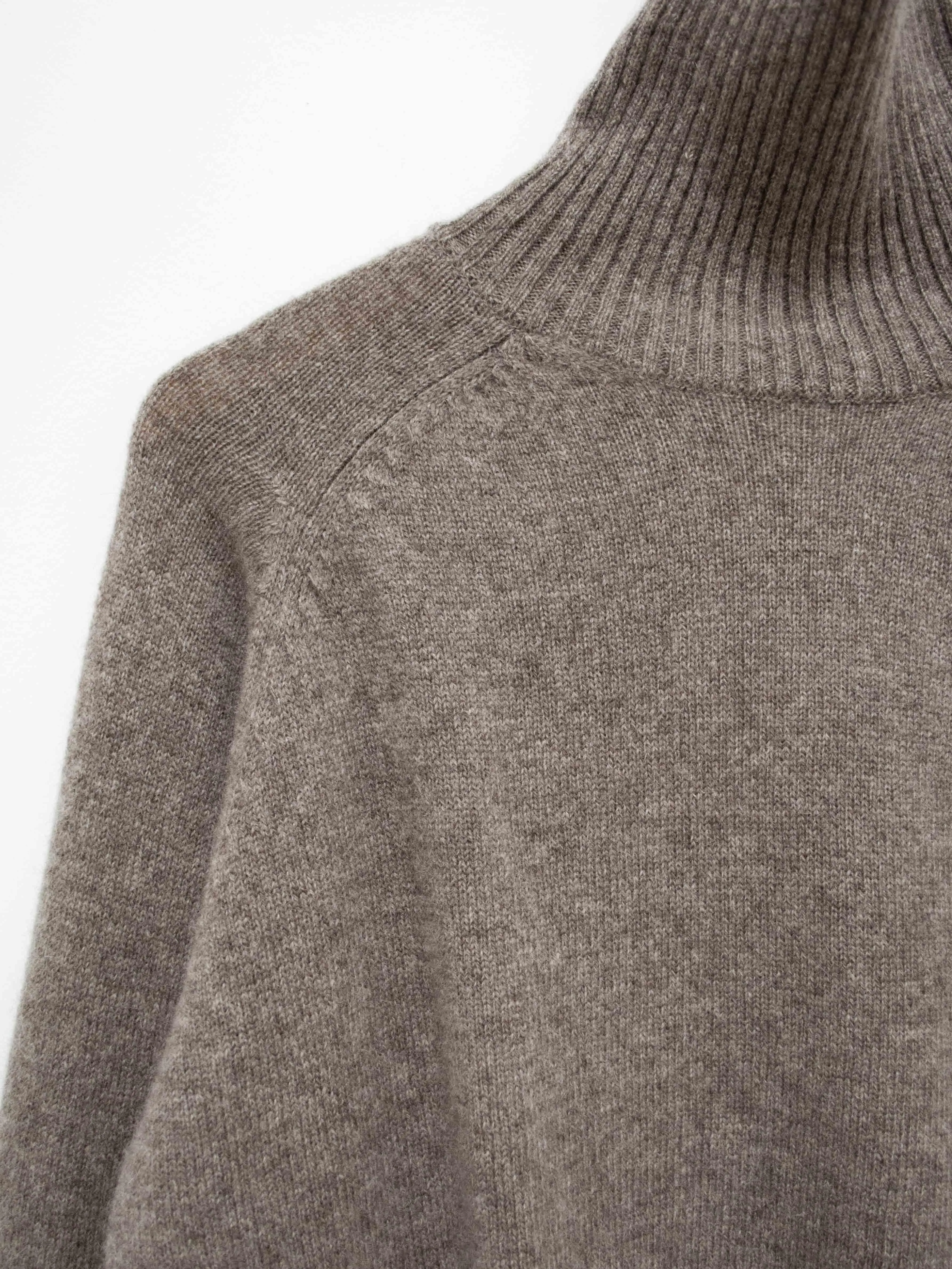 Wool Yak Turtleneck Knit - Greige