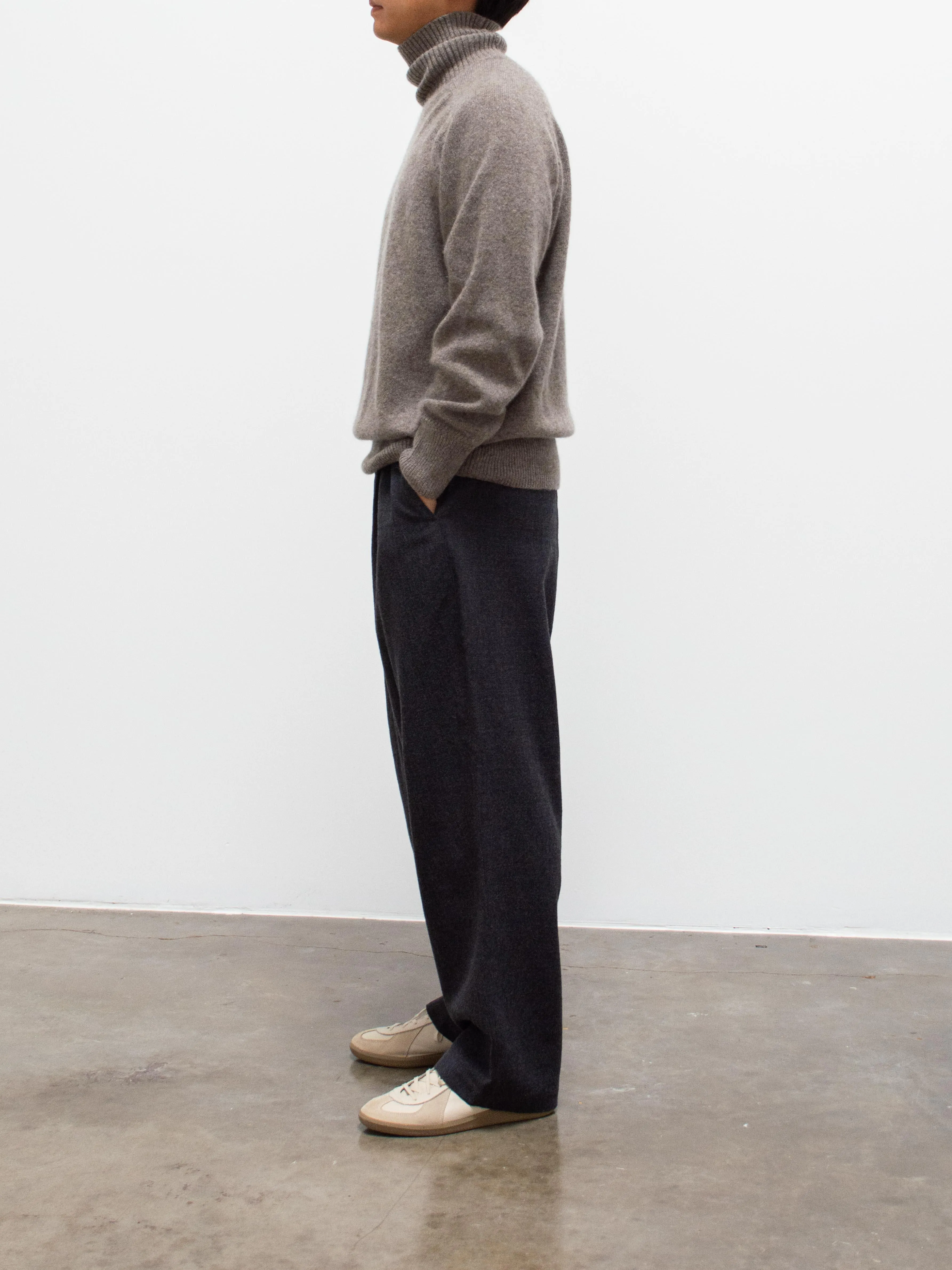 Wool Yak Turtleneck Knit - Greige