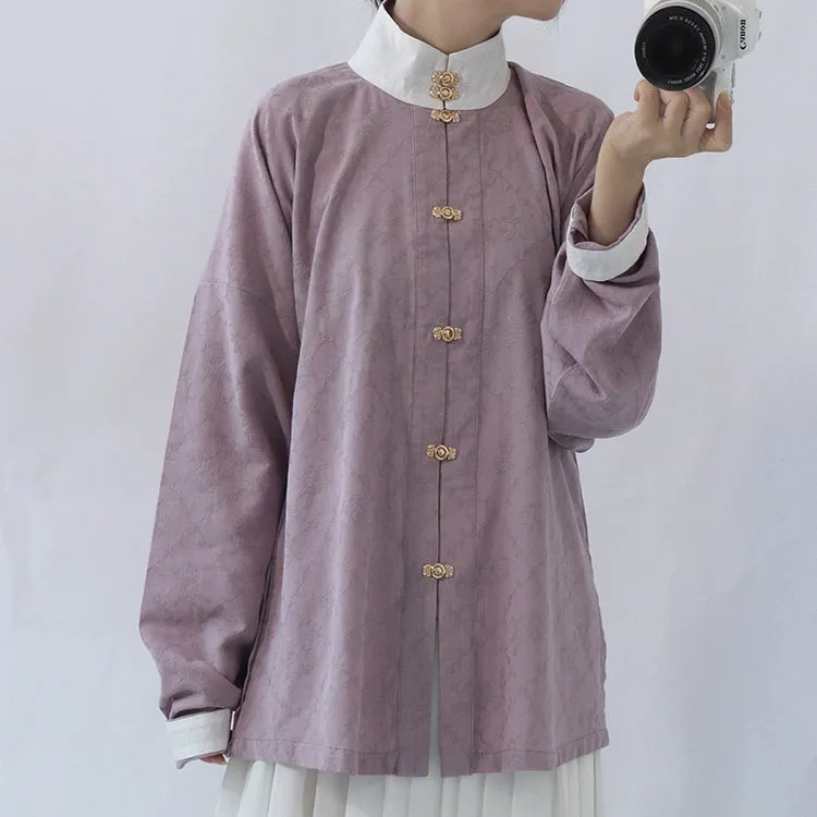 Yise 异色 Two Tone Liling Duijin Duanshan Ming Standing Collar Shirt